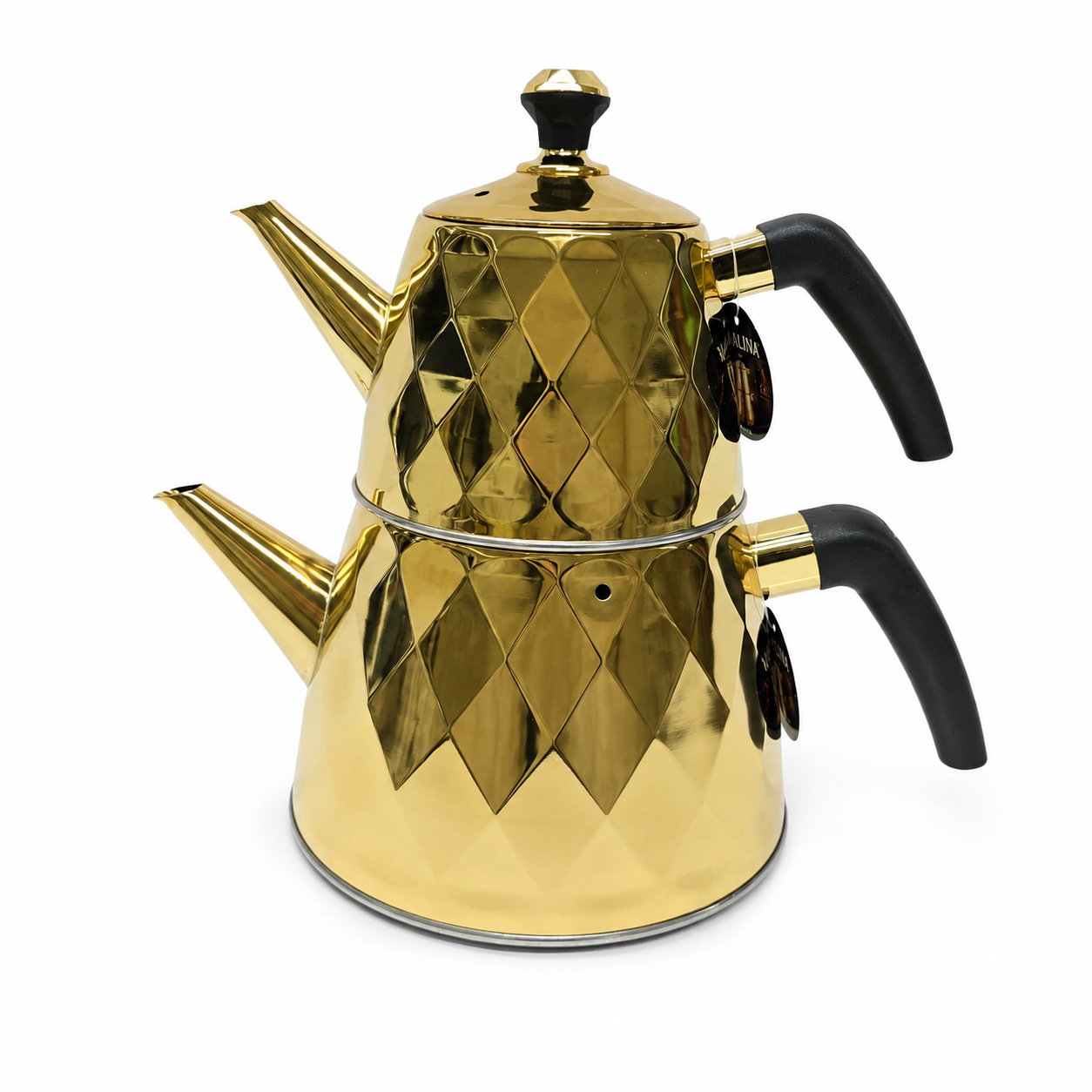 قوری و کتری سرهمی طلایی سیلور