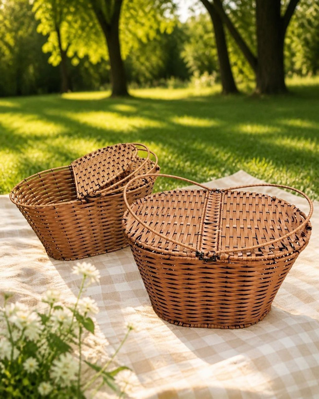 سبد حصیری مسافرتی هایدی مناسب پیکنیک